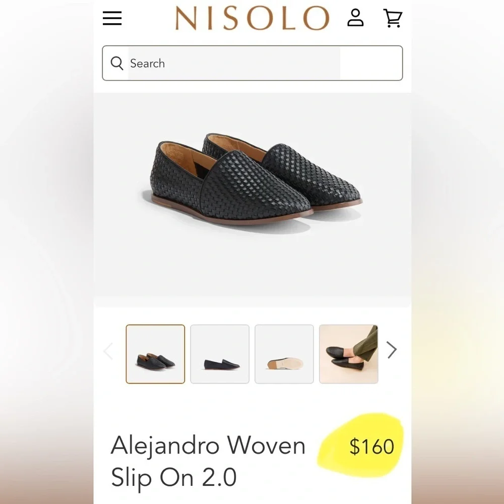 Men’s Black Leather Alejandro Nisolo Slip On Woven Loafers New Size 11 in box